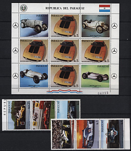 Парагвай, 1983, Авторалли, автомобили, 6 марок + малый лист